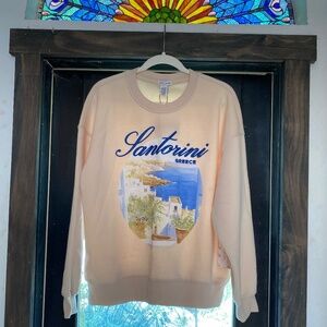 NWT Oversized Santorini Greece Graphic Sweatshirt